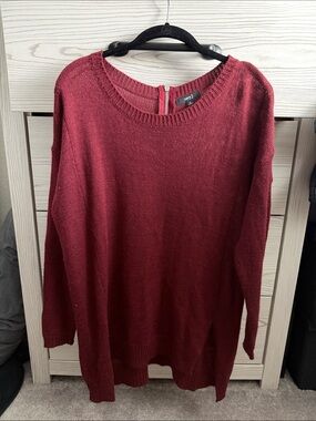 Very J Burgundy Crewneck Knit Sweater